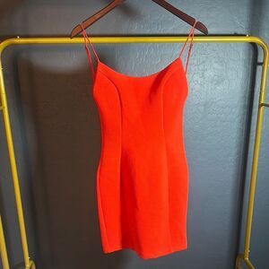 Angel biba Orange/red Spaghetti Strap Bodycon Mini Dress